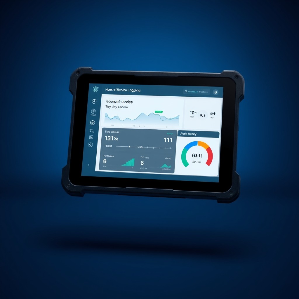 X3 HOS compliance dashboard on an ELD tablet